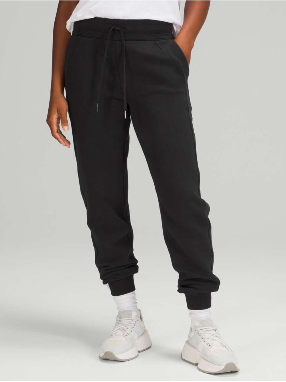 Lululemon athletica Black Scuba High Rise Drawcord Fleece Jogger Pants